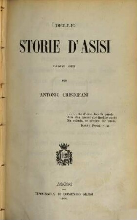 Delle storie d'Asisi libri sei