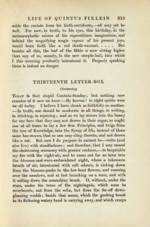 Thirteenth letter-box: Christening