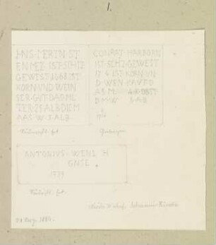 Inschrift der alten Johanneskirche in Niederwalluf