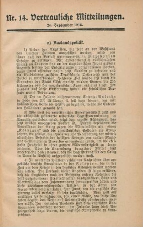 14.1918: Vertrauliche Mitteilungen