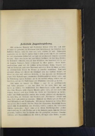 Koloniale Jugenderziehung.