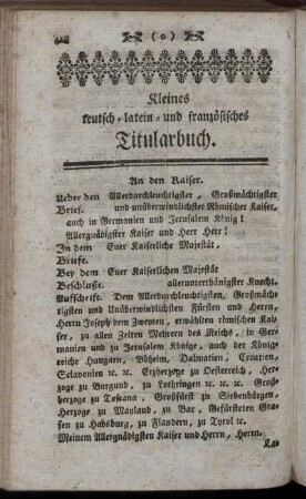 Kleines teutsch-latein- und französisches Titularbuch.