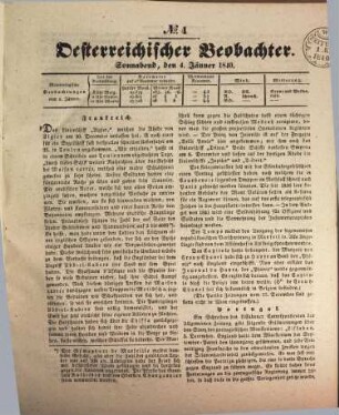 Der Oesterreichische Beobachter. 1840,1/6