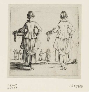 Bäuerin mit Brotkorb von hinten, Blatt 4 der Folge "Varie Figure"