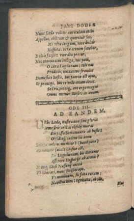 Ode III. Ad Eandem.
