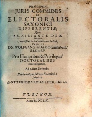 Praecipuae juris communis et electoralis Saxonici differentiae