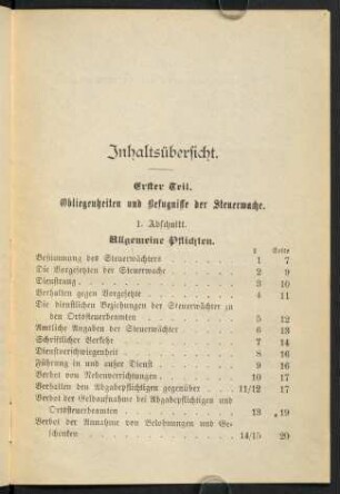 Inhaltsübersicht