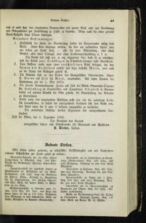 Vakante Stellen