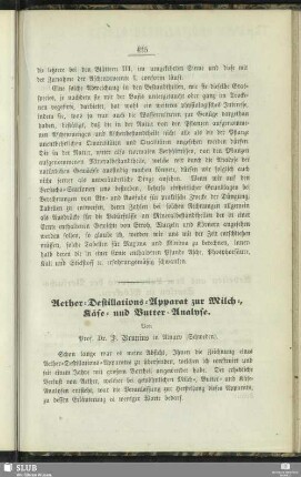 Aether-Destillations-Apparat zur Milch-, Käse- und Butter-Analyse