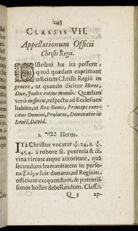 Classis VII. Appellationum officii Christi Regis