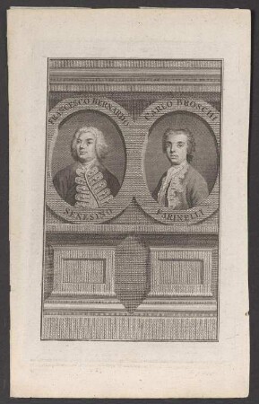 Doppelporträt Francesco Bernardi, genannt Senesino (1680-1750) und Carlo Broschi, genannt Farinelli (1705-1782)