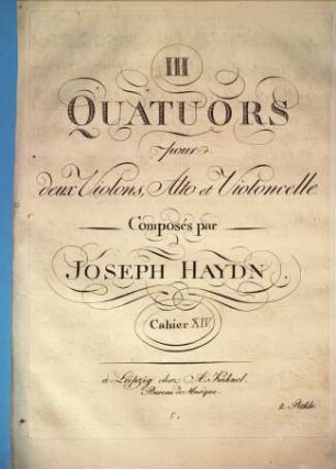 III quatuors pour deux violons, alto et violoncelle, 14