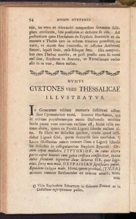 Nvmvs Gyrtones Vrbis Thessalicae Illvstratvs