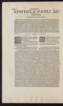Epistola Pauli Ad Hebraeos.