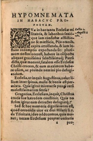 Hypomnemata in Habacuci librum
