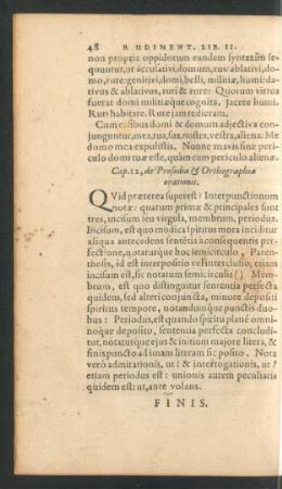 Cap. 12, de Prosodia & Orthographia orationis.