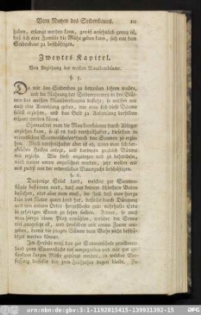 Zweytes Kapitel. Von Anziehung der weißen Maulbeerbäume.