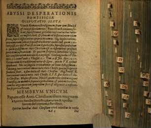 Abyssus Desperationis Pontificiae, Hoc Est: Disputationum Theologicarum, In Quibus Ostenditur, Hominem religioni Pontificiae addictum qua talem, necessario tandem desperare, Sexta
