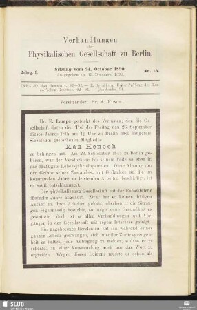Nr. 13. Sitzung vom 24. October 1890