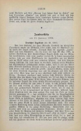 Zauberflöte am 11. Januar 1888