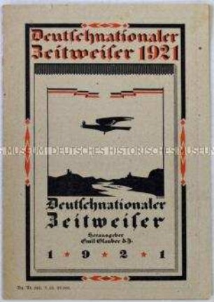 Werbeschrift für den Wochenkalender "Deutschnationaler Zeitweiser 1921"