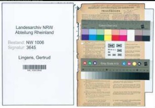 Entnazifizierung Gertrud Lingens , geb. 04.03.1886 ()