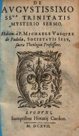 De ... Trinitatis mysterio sermo