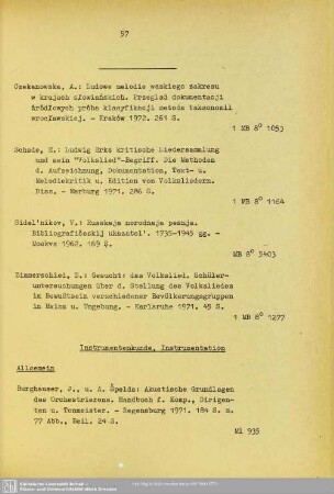 Instrumentenkunde, Instrumentation