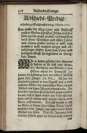 Abschieds-Predigt.