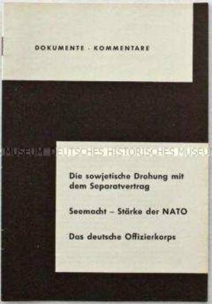 Beilage zur Monatsschrift "Information für die Truppe" u.a. zu den Seestreitkräften der NATO