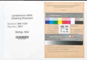 Entnazifizierung Max Bethge , geb. 19.02.1910 (Stabsfeldwebel)