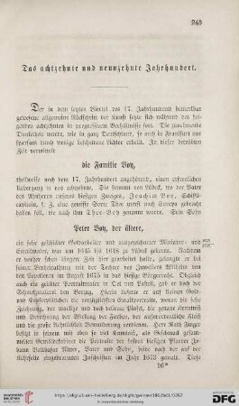 Das achtzehnte und neunzehnte Jahrhundert