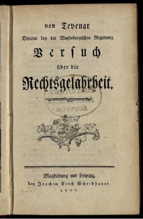 Versuch über die Rechtsgelahrheit