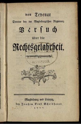Versuch über die Rechtsgelahrheit