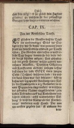 Cap. IX. Von der Reußischen Tauffe