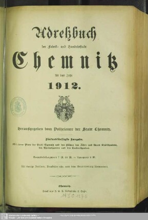 55.1912: Adressbuch der Fabrik- und Handelsstadt Chemnitz : ein Wegweiser für Einheimische u. Fremde