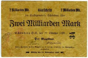 Gutschein über Zwei Milliarden Mark