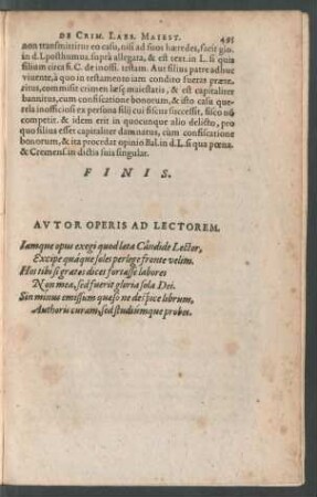 Autor Operis Ad Lectorem.