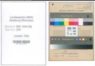 Entnazifizierung Otto Lausen , geb. 22.07.1901 (Amtsgehilfe)