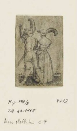Soldat und Mädchen in Rückenansicht