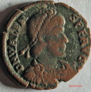 Römische Münze, Nominal Centenionalis, Prägeherr Valens, Prägeort Aquileia, Original