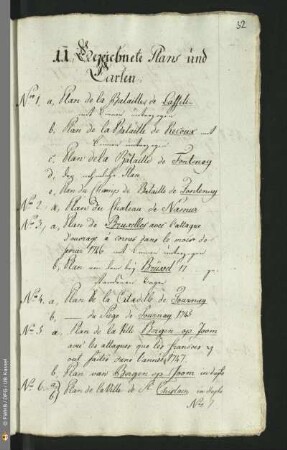 II. Gezeichnete Plans und Carten