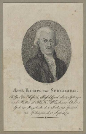 Bildnis des Aug. Ludw. von Schlözer
