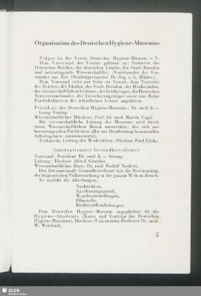Organisation des Deutschen Hygiene-Museums