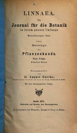 Beiträge zur Pflanzenkunde. 5. 1875