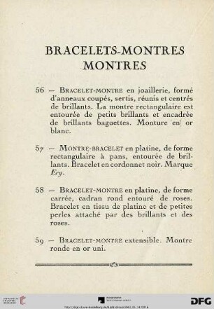 Bracelets-Montres Montres (Nr.56-73)