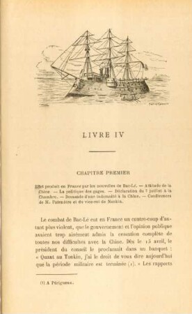 Chapitre Premier. Effet produit en France par les nouvelles de Bac-Lé ...