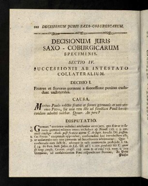 202-212, Decisio I - IV