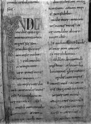 Psalter von Corbie — Initiale I aus Psalm 25, Folio 22 recto