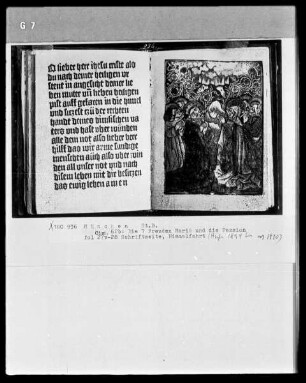 Die Leiden Christi und die sieben Freuden Mariä. — Himmelfahrt Christi, Folio 28 recto